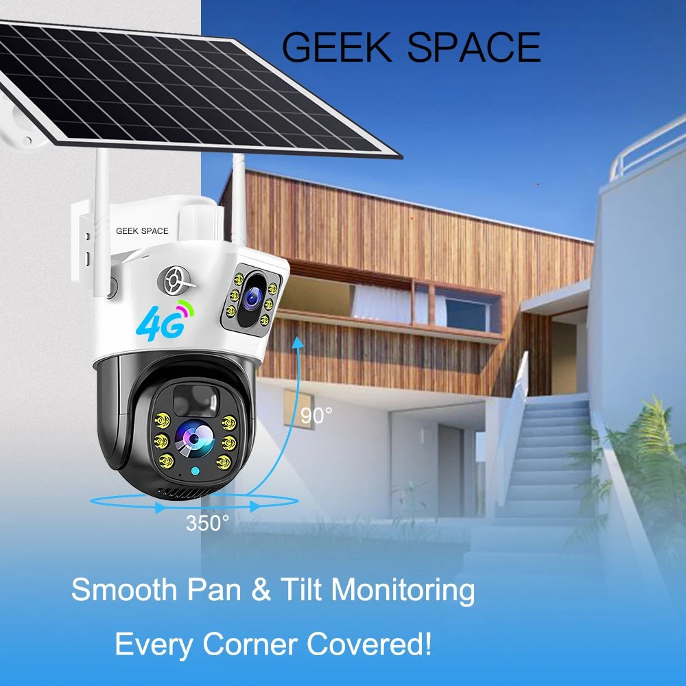 AH - Geek Space VCS09-4G Solar 4G Outdoor Security Camera with IP66 Waterproof Rating