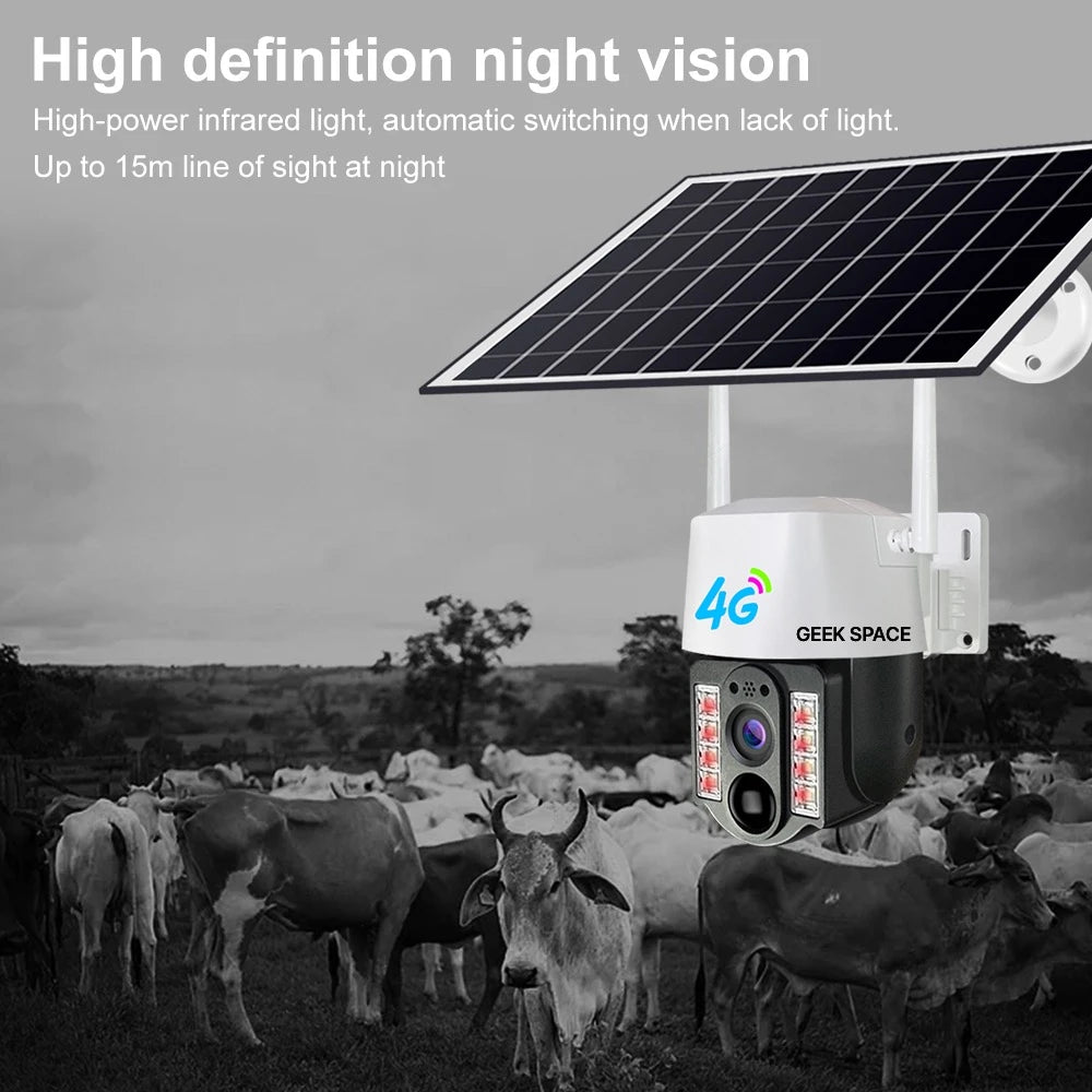 AH - Geek Space VC3-4G Solar-Powered 4G Surveillance 2MP Camera with Night Vision