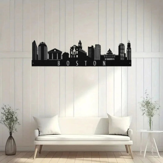 Boston Skyline Metal Wall Art – Modern Cityscape Wall Décor