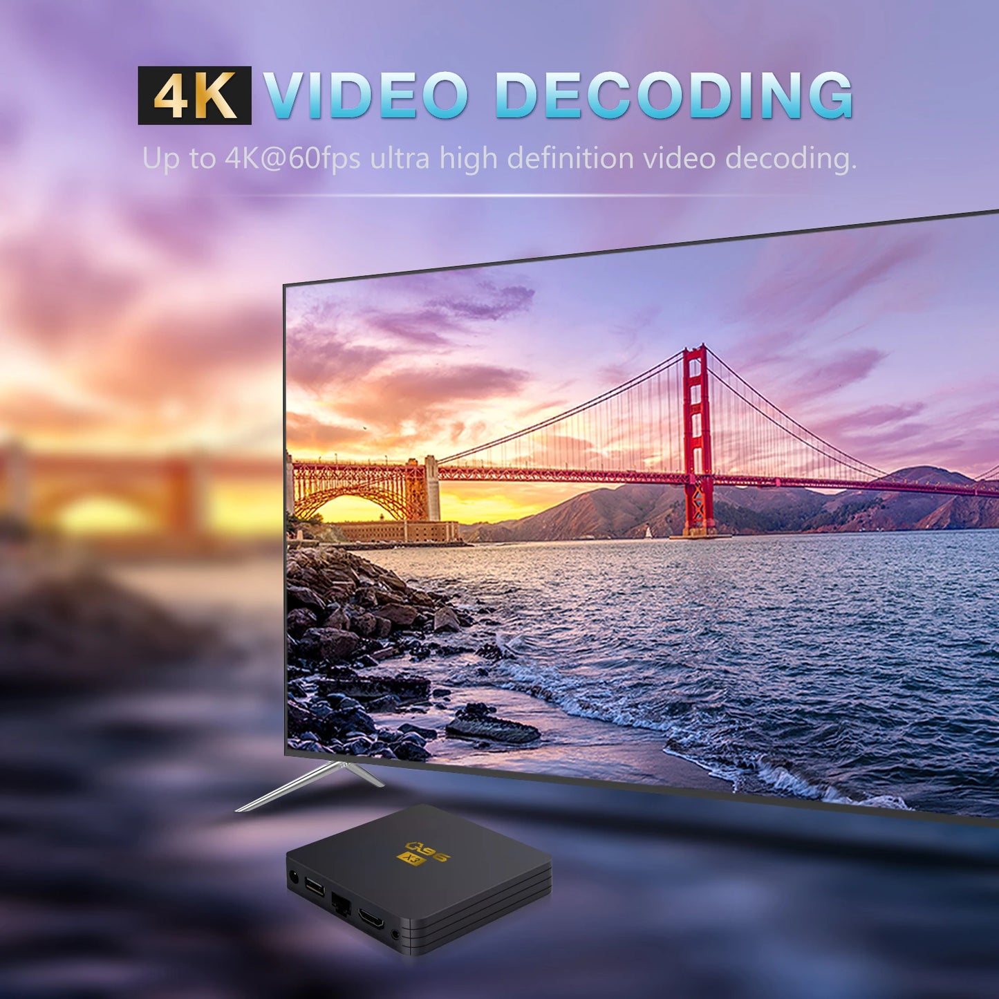 Android TV Box AH-XQ96-100 OS WiFi 2.4G/5G Bluetooth 5.2 Remote