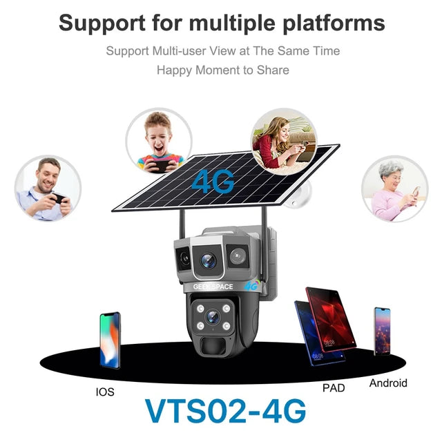 AH - Geek Space VCS02-4G-AOV Solar-Powered 4G Surveillance Camera
