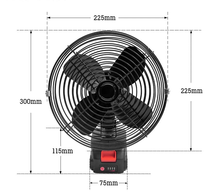 AH 8-Inch Charging Iron Fan – 48V Usage