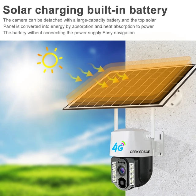 AH - Geek Space VC3-4G Solar-Powered 4G Surveillance 2MP Camera with Night Vision
