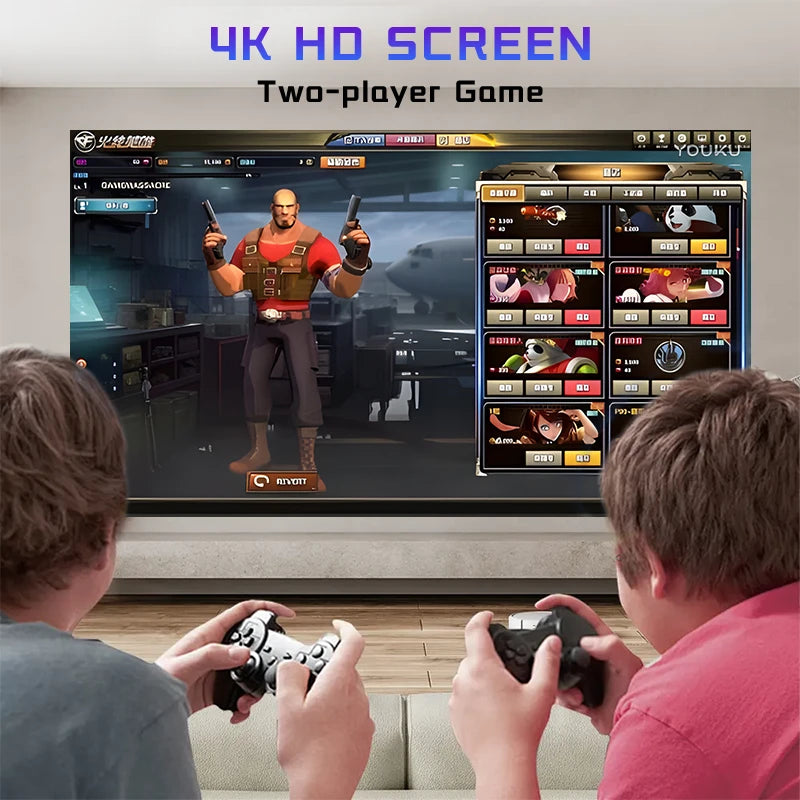 AH Gaming Projector – 2-in-1 Android 11 Smart Projector with Built-in Games and Wireless Controllers