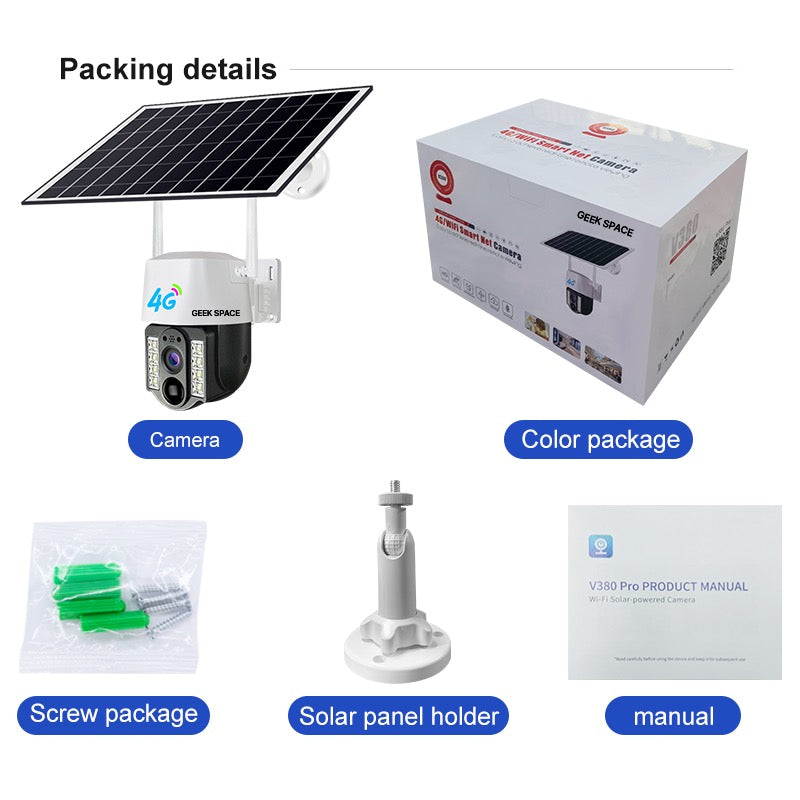 AH - Geek Space VC3-4G Solar-Powered 4G Surveillance 2MP Camera with Night Vision