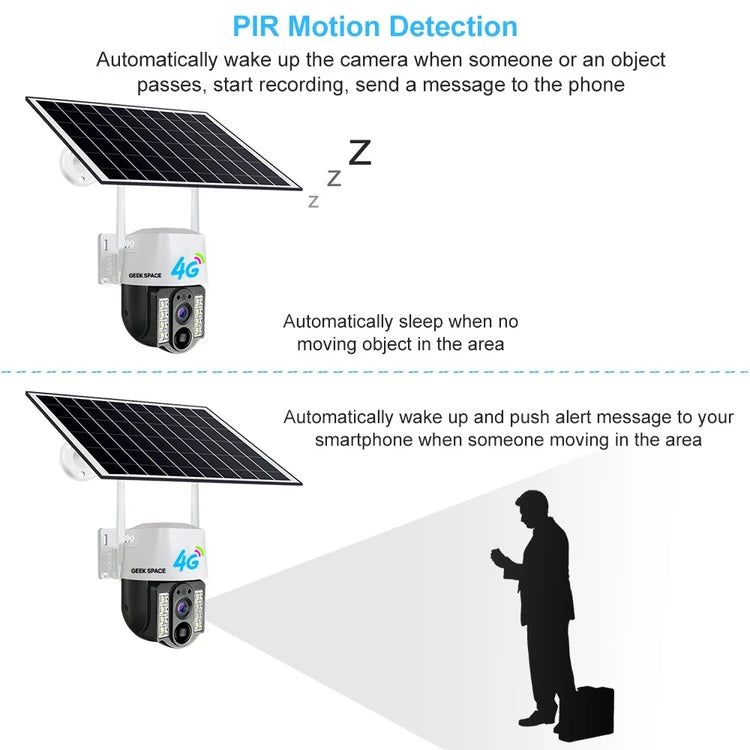 AH - Geek Space VC3-4G Solar-Powered 4G Surveillance 2MP Camera with Night Vision