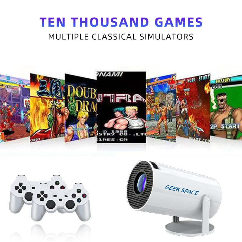AH Gaming Projector – 2-in-1 Android 11 Smart Projector with Built-in Games and Wireless Controllers